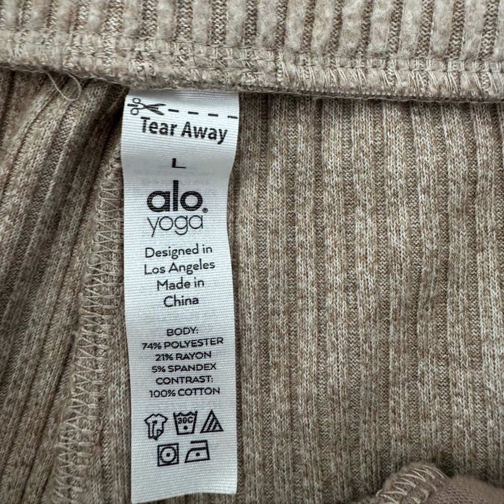 ALO Muse Sweatpants ribbed knit super soft L gravel - Picture 7 of 8